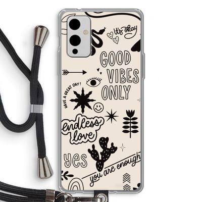 Good vibes: OnePlus 9 Transparant Hoesje met koord