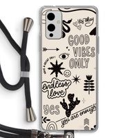 Good vibes: OnePlus 9 Transparant Hoesje met koord