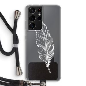 Pluim: Samsung Galaxy S21 Ultra Transparant Hoesje met koord