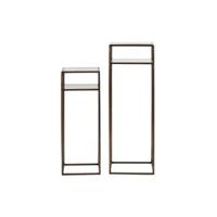 Light&living Zuil S|2 30x30x80+35x35x100 cm BILO antiek koper+glas...