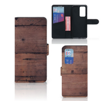 Huawei P40 Pro Book Style Case Old Wood - thumbnail