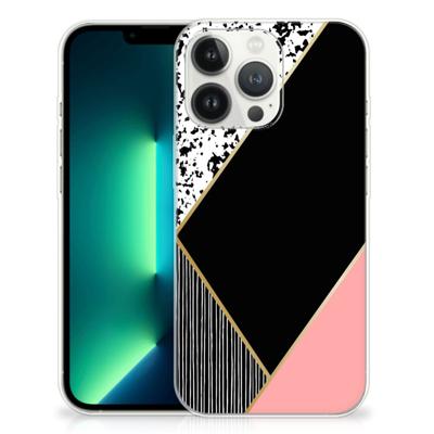 iPhone 13 Pro Max | TPU Hoesje | Zwart Roze Vormen