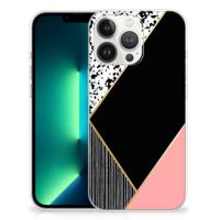 iPhone 13 Pro Max | TPU Hoesje | Zwart Roze Vormen