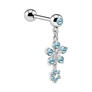 Jeweled Barbell with Charm Chirurgisch staal 316L / Belegde messing Barbells