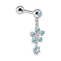 Jeweled Barbell with Charm Chirurgisch staal 316L / Belegde messing Barbells