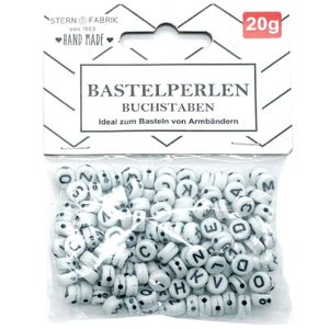 Letterkralen - 160x - wit - 6 mm - kunststof - alfabet knutselkralen   -