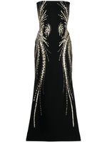 Saiid Kobeisy robe bustier longue à perles - Noir - thumbnail