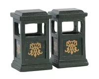 Lemax green trash can, set of 2 Lemax green trash can, set of 2