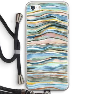 Watercolor Agate: iPhone 5 / 5S / SE Transparant Hoesje met koord