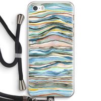 Watercolor Agate: iPhone 5 / 5S / SE Transparant Hoesje met koord