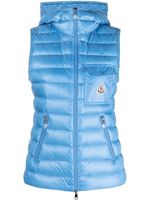 Moncler gilet matelassé Glygos à capuche - Bleu