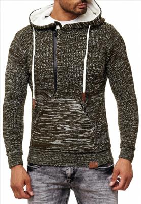 RustyNeal - Heren Hoodie Trui - Kaki - Modernfit - Capuchon