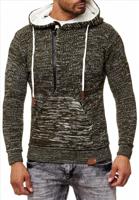 RustyNeal - Heren Hoodie Trui - Kaki - Modernfit - Capuchon