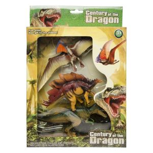 3x Plastic dinosaurussen speelgoed figuren voor kinderen    -