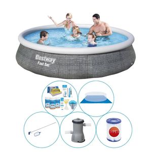 Bestway Fast Set Rattan Rond 396x84 cm - 6-delig - Zwembad Pakket