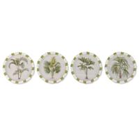 Schilderij Home ESPRIT Wit Groen Palmen Tropisch 30 x 2 x 30 cm (4 Stuks)