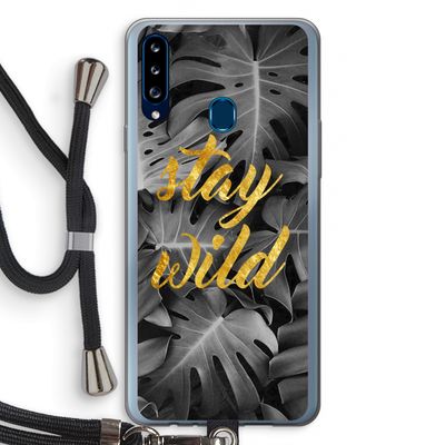 Stay wild: Samsung Galaxy A20s Transparant Hoesje met koord