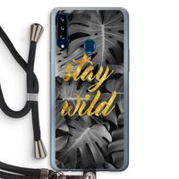 Stay wild: Samsung Galaxy A20s Transparant Hoesje met koord