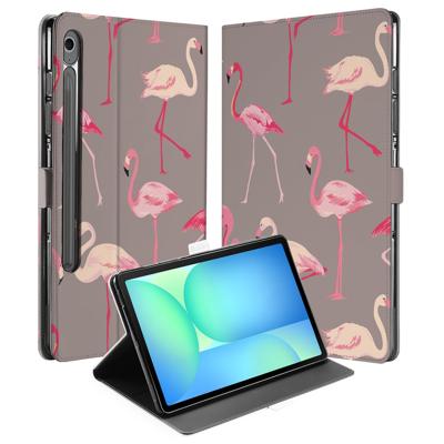 Samsung Galaxy Tab S10 FE | Tab S9 FE | Book Case | Hoesje met Standaard Flamingo