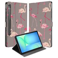 Samsung Galaxy Tab S10 FE | Tab S9 FE | Book Case | Hoesje met Standaard Flamingo