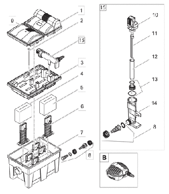OASE Onderdelen BioSmart Set 14000 / UVC 16000 UVC-waterbehuizing DLF OEM03