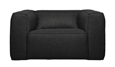 WOOOD Fauteuil 'Bean' Met Kussen, kleur Donkergrijs Gemeleerd