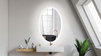 Gliss Design Oval spiegel verticaal met LED-verlichting en verwarming 100x60cm