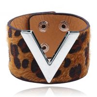 Brede Dames Armband Verstelbaar Dierenprint Zilver en Donkerbruin