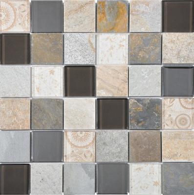 Mozaïek tegels Elementen Beige 30x30 - Vierkant Wandtegels Glas
