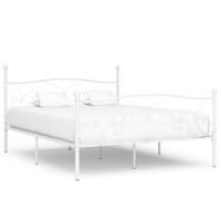 Bedframe met lattenbodem metaal wit 180x200 cm Bedframe met lattenbodem metaal wit 180x200 cm