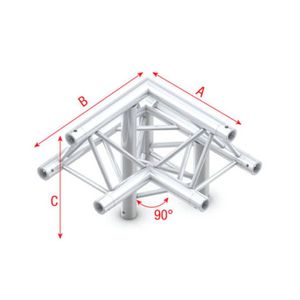 Showtec PT30 Driehoek truss 010 3-weg hoek 90g apex up
