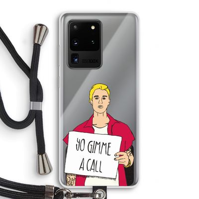Gimme a call: Samsung Galaxy S20 Ultra Transparant Hoesje met koord