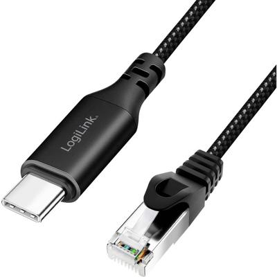 LogiLink USB 3.2 Gen 1 (USB 3.0) Adapterkabel [1x USB-C USB 3.2 (Gen 1) - 1x RJ45-stekker 8p8c] CU0417 15.00 m