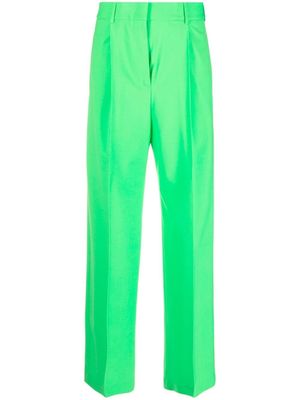 MSGM pantalon de tailleur à taille haute - Vert