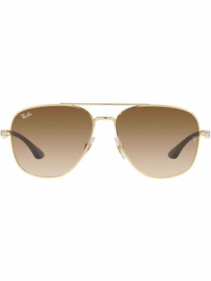 Ray-Ban lunettes de soleil RB3683 à monture aviateur - Or