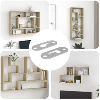 VidaXL Sleufhanger 2 pcs zilver 45 x 16 x 3.5 mm ijzer