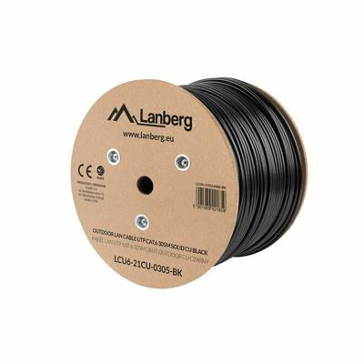 Stevige UTP-netwerkkabel Cat6 Lanberg LCU6-21CU-0305-BK 305 m Zwart