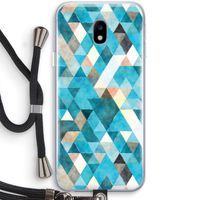 Gekleurde driehoekjes blauw: Samsung Galaxy J3 (2017) Transparant Hoesje met koord