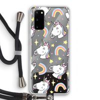 Rainbow Unicorn: Samsung Galaxy S20 Transparant Hoesje met koord