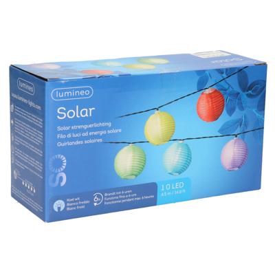 Solar lampion tuinverlichting/feestverlichting - gekleurde bollen - 450 cm - Partyverlichting