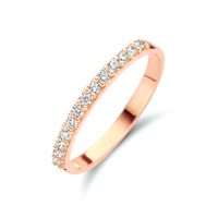 Aanschuifring rosegoud-zirconia wit 2 mm