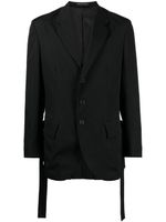 Yohji Yamamoto blazer en laine à revers crantés - Noir - thumbnail