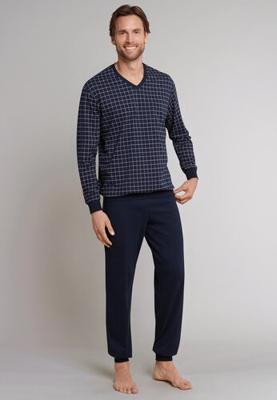 Schiesser Schiesser Pyjama 159618 heren donkerblauw 54/XL