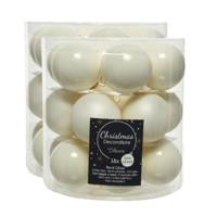 Kleine kerstballen - 54x st - wol wit - D4 cm - glas - kerstversiering