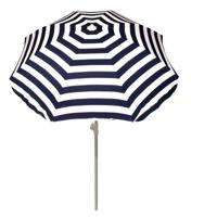 Summertime Strand parasol - blauw/wit - D180 cm - in hoogte verstelbaar - Uv bestendig