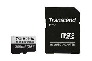 Transcend TS256GUSD350V 350V High Endurance MicroSD w/ adapter, 256GB, U3, 3D NAND, 95/ 45 MB/s