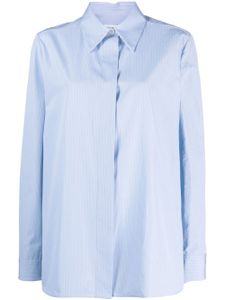 Jil Sander concealed-fastening striped cotton shirt - Bleu