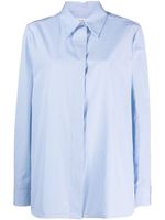 Jil Sander chemise en coton à fermeture dissimulée - Bleu