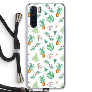 Ananas bladeren: Oppo A91 Transparant Hoesje met koord