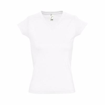 T-shirt - wit - V-hals - 100% katoen - slim fit - dames shirts